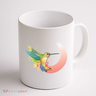 Watercolor Hummingbird Coffee Mug back