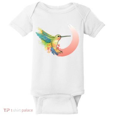 Watercolor Hummingbird Baby Bodysuit