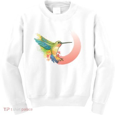 Watercolor Hummingbird Kids Sweatshirt