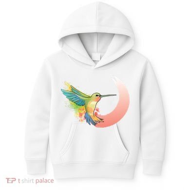 Watercolor Hummingbird Kids Hoodie