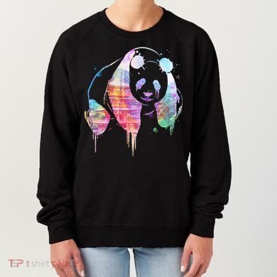 Watercolor Panda Bear Double Exposure Women's Sweatshirt