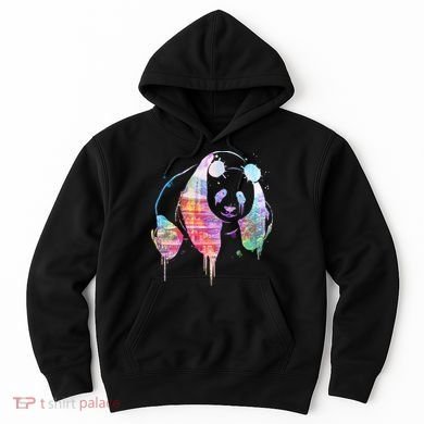Watercolor Panda Bear Double Exposure Hoodie