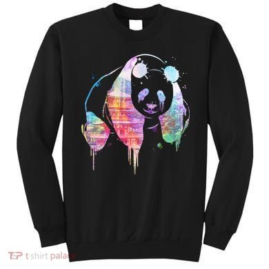 Watercolor Panda Bear Double Exposure Sweatshirt