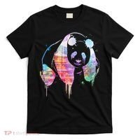 Watercolor Panda Bear Double Exposure T-Shirt thumb 0
