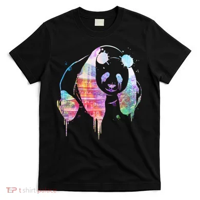Watercolor Panda Bear Double Exposure T-Shirt