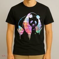 Watercolor Panda Bear Double Exposure T-Shirt thumb 3