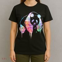Watercolor Panda Bear Double Exposure T-Shirt thumb 4