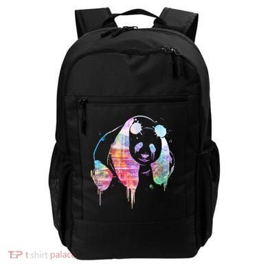 Watercolor Panda Bear Double Exposure Backpack