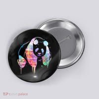 Watercolor Panda Bear Double Exposure Button thumb 0