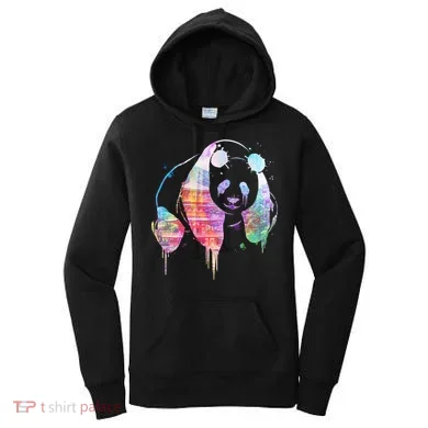 Watercolor Panda Bear Double Exposure Women's Hoodie