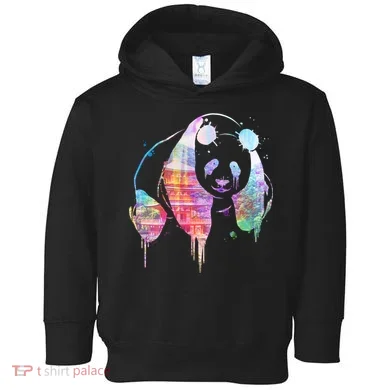 Watercolor Panda Bear Double Exposure Toddler Hoodie