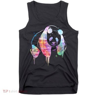 Watercolor Panda Bear Double Exposure Tank Top