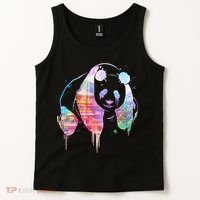 Watercolor Panda Bear Double Exposure Tank Top thumb 2