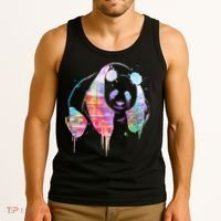 Watercolor Panda Bear Double Exposure Tank Top thumb 3