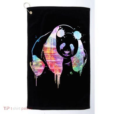 Watercolor Panda Bear Double Exposure Golf Towel