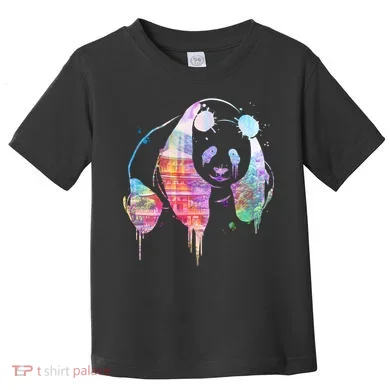 Watercolor Panda Bear Double Exposure Toddler T-Shirt
