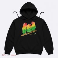 Watercolor Parrots Hoodie thumb 0