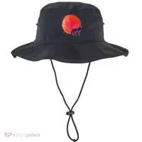 Watercolor Red Moon and Howling Wolf Bucket Hat thumb 0