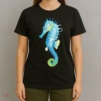 Watercolor Seahorse T-Shirt thumb 4