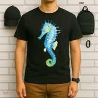 Watercolor Seahorse T-Shirt thumb 6