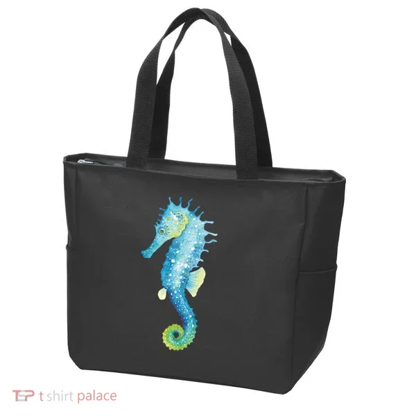 Watercolor Seahorse Tote Bag