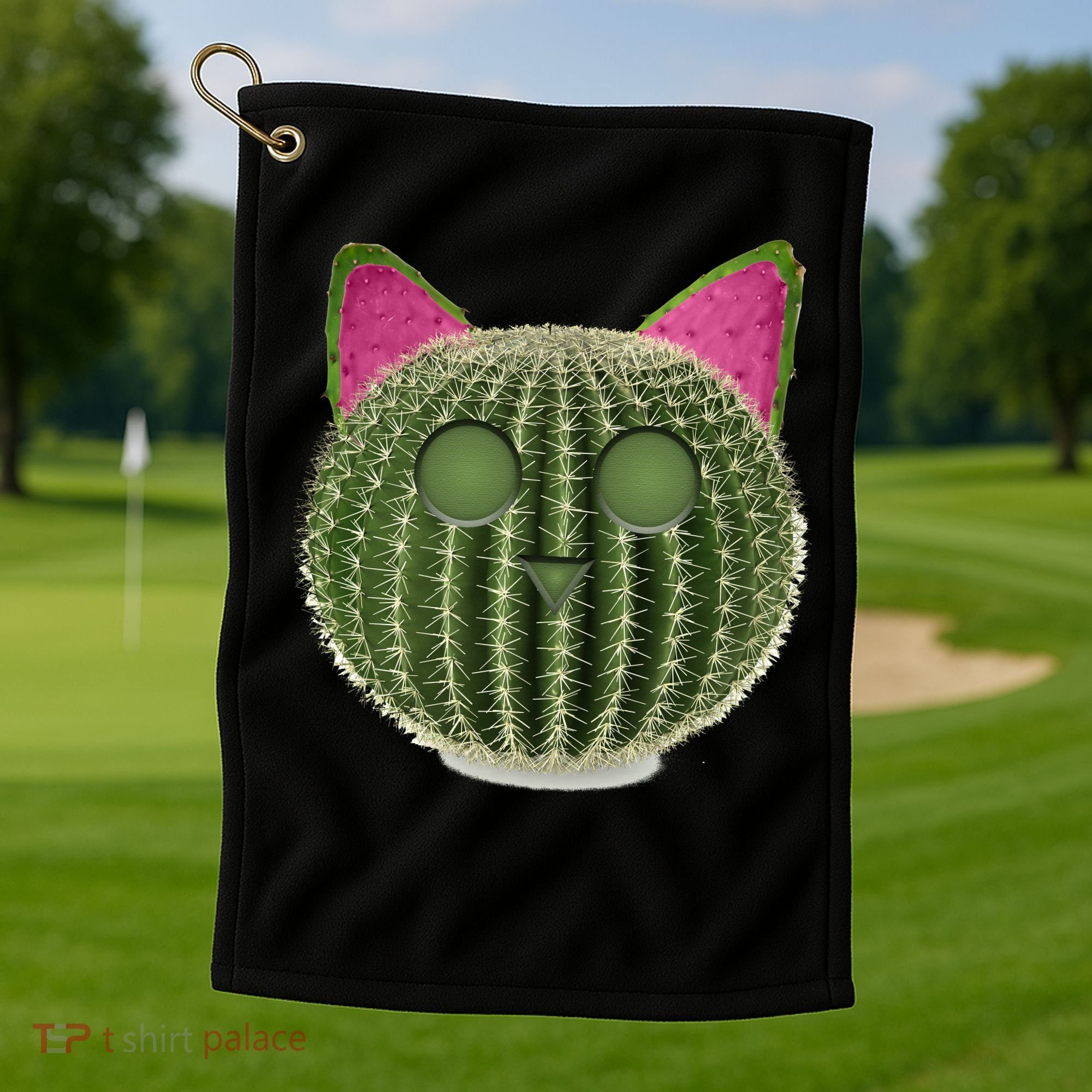 Watermelon Cactus Cat Catcus Golf Towel
