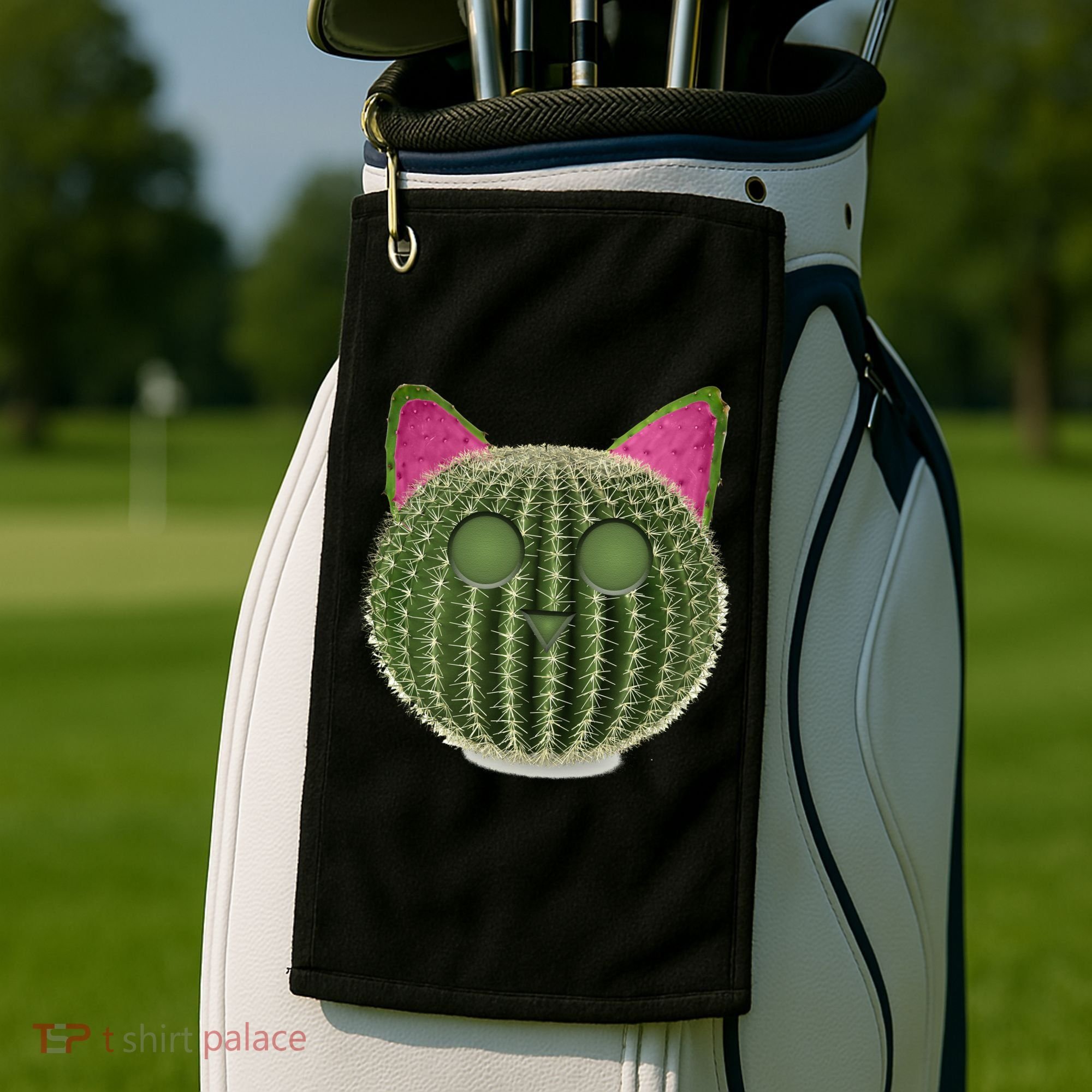 Watermelon Cactus Cat Catcus Golf Towel