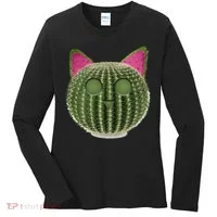 Watermelon Cactus Cat Catcus Women's Long Sleeve Shirt thumb 0