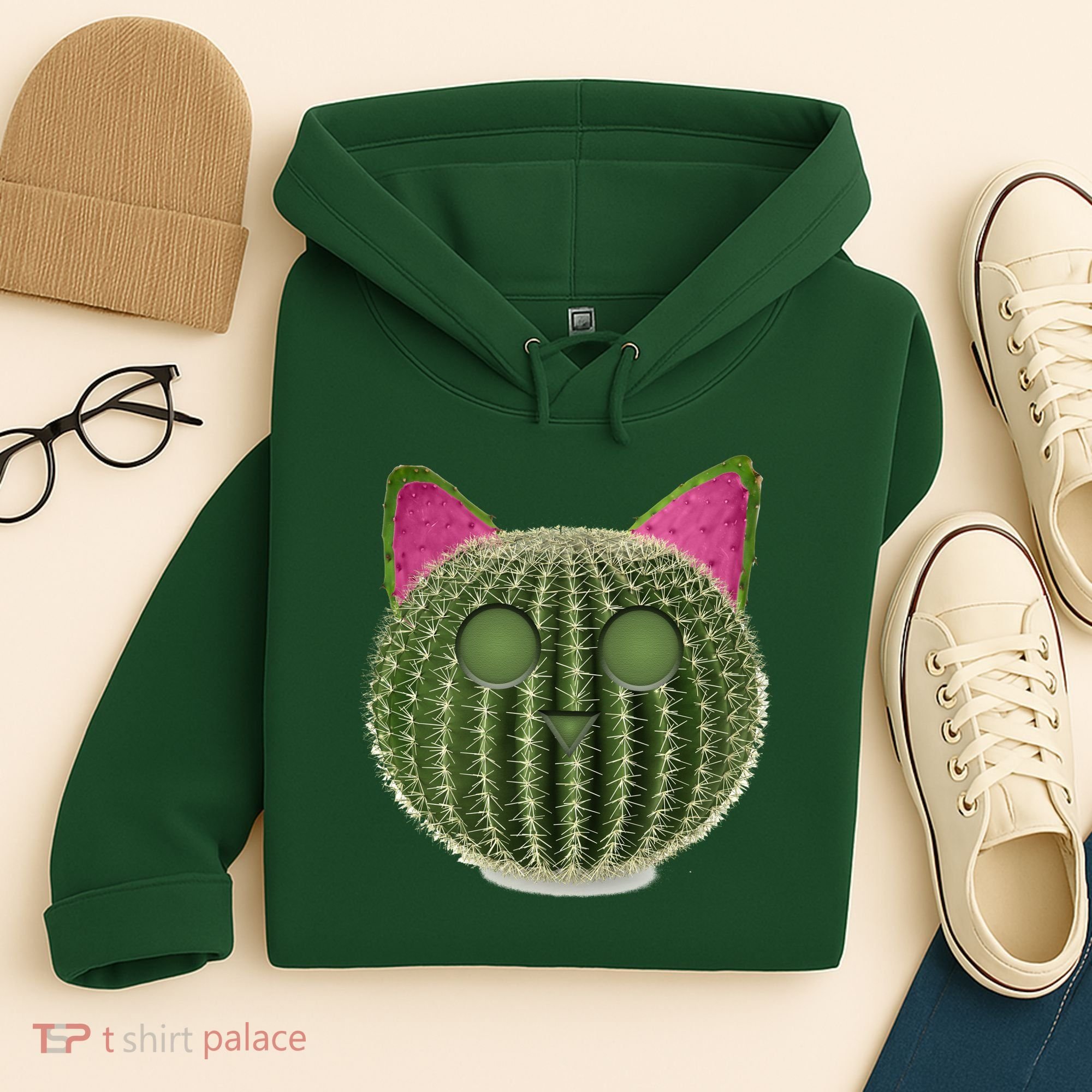 Watermelon Cactus Cat Catcus Hoodie