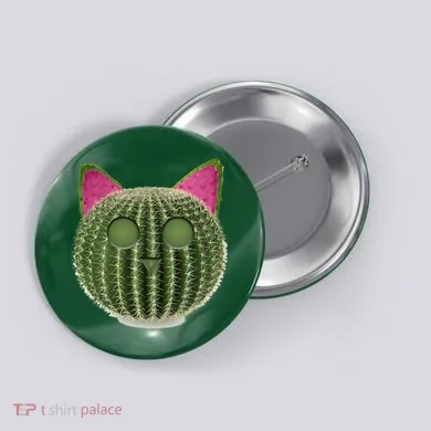 Watermelon Cactus Cat Catcus Button