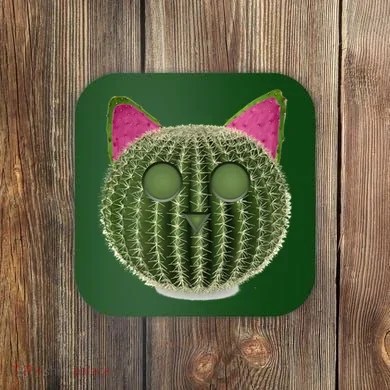 Watermelon Cactus Cat Catcus Coaster