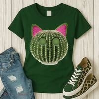 Watermelon Cactus Cat Catcus Women's T-Shirt thumb 3