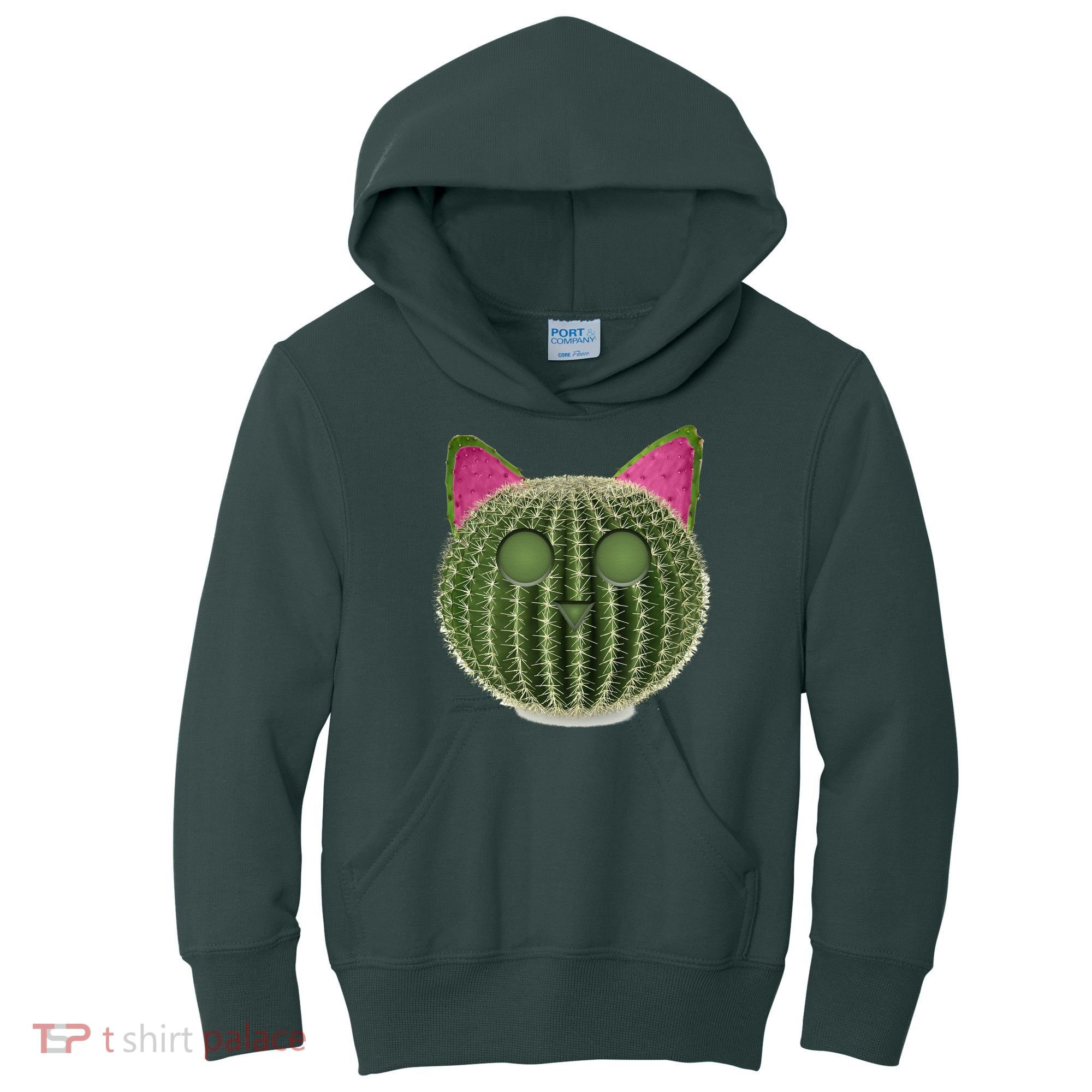 Watermelon Cactus Cat Catcus Kids Hoodie