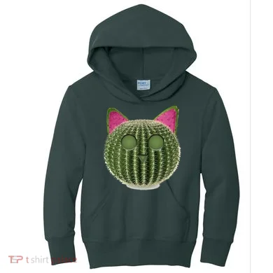 Watermelon Cactus Cat Catcus Kids Hoodie