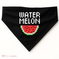 Watermelon Pixelated Retro USA-Made Doggie Bandana thumb 0