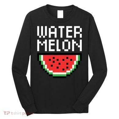 Watermelon Pixelated Retro Long Sleeve Shirt