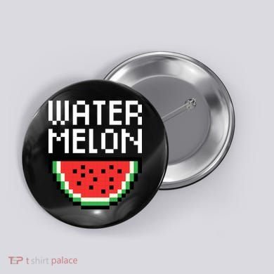 Watermelon Pixelated Retro Button