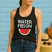Watermelon Pixelated Retro Women's Tank Top thumb 2