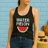 Watermelon Pixelated Retro Women's Tank Top thumb 2