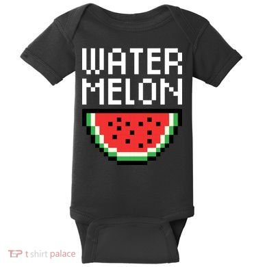 Watermelon Pixelated Retro Baby Bodysuit