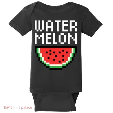 Watermelon Pixelated Retro Baby Bodysuit