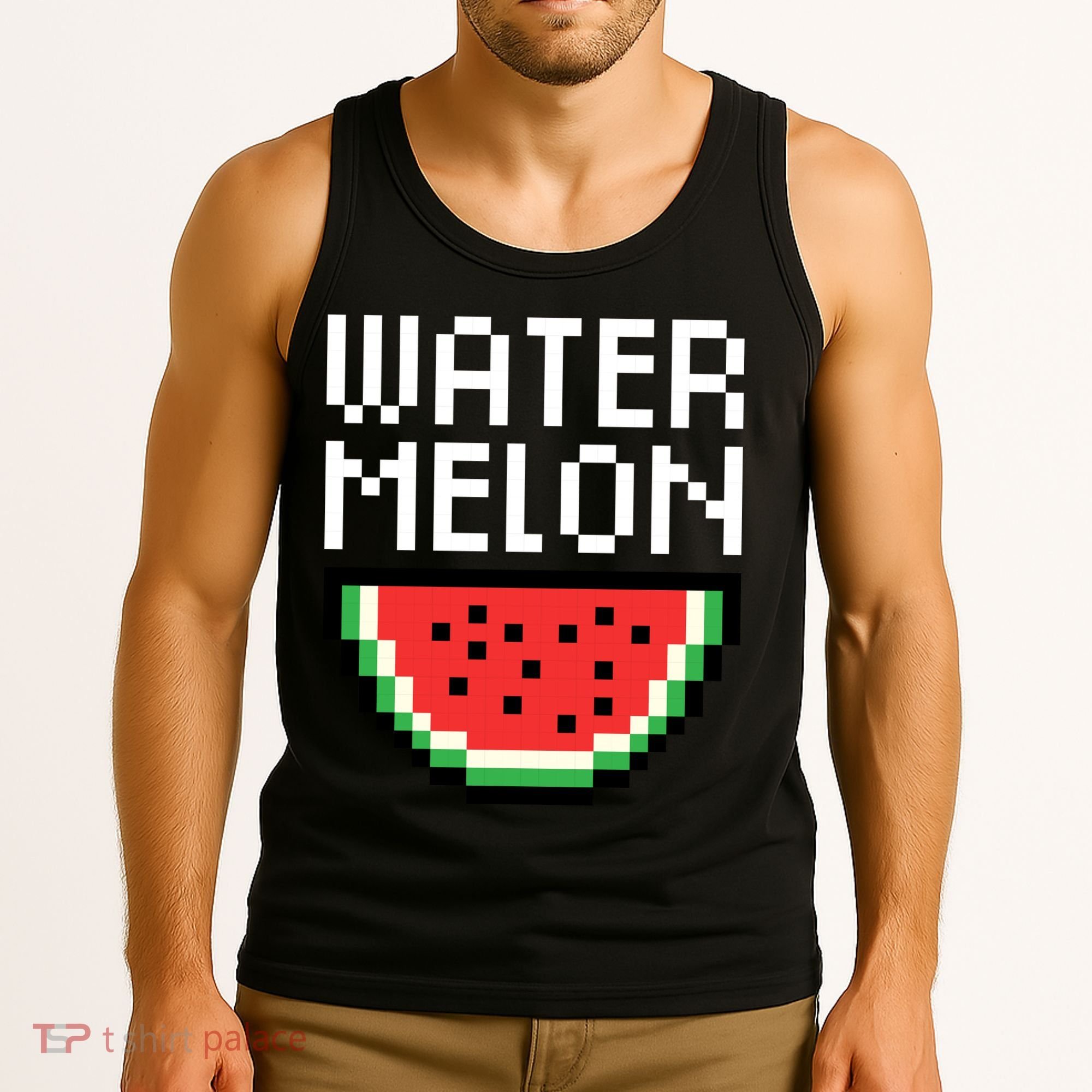 Watermelon Pixelated Retro Tank Top