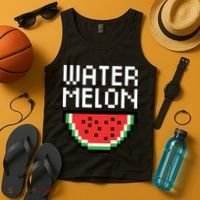Watermelon Pixelated Retro Tank Top thumb 4