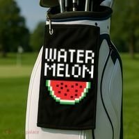 Watermelon Pixelated Retro Golf Towel thumb 2