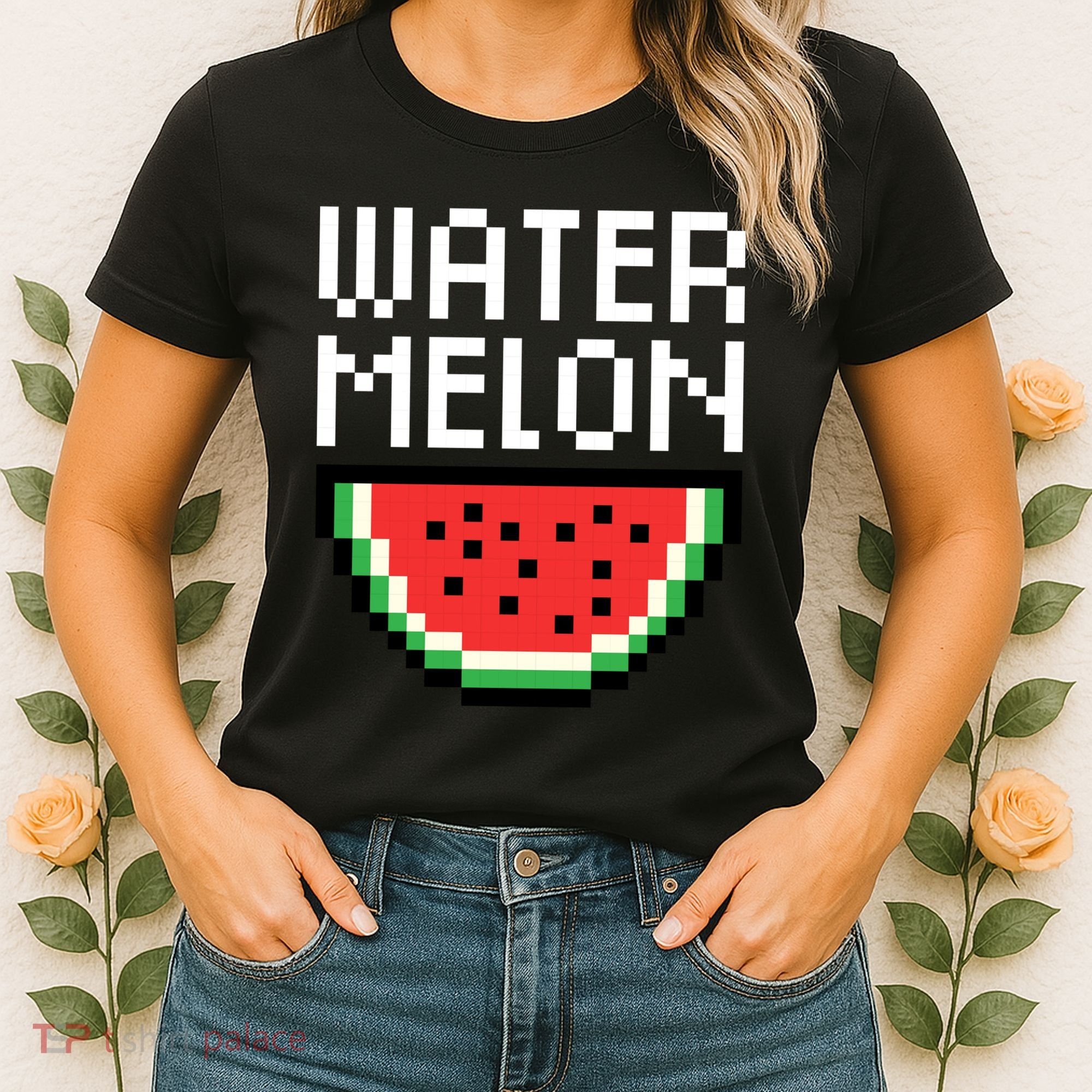 Watermelon Pixelated Retro Women's T-Shirt