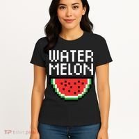 Watermelon Pixelated Retro Women's T-Shirt thumb 4