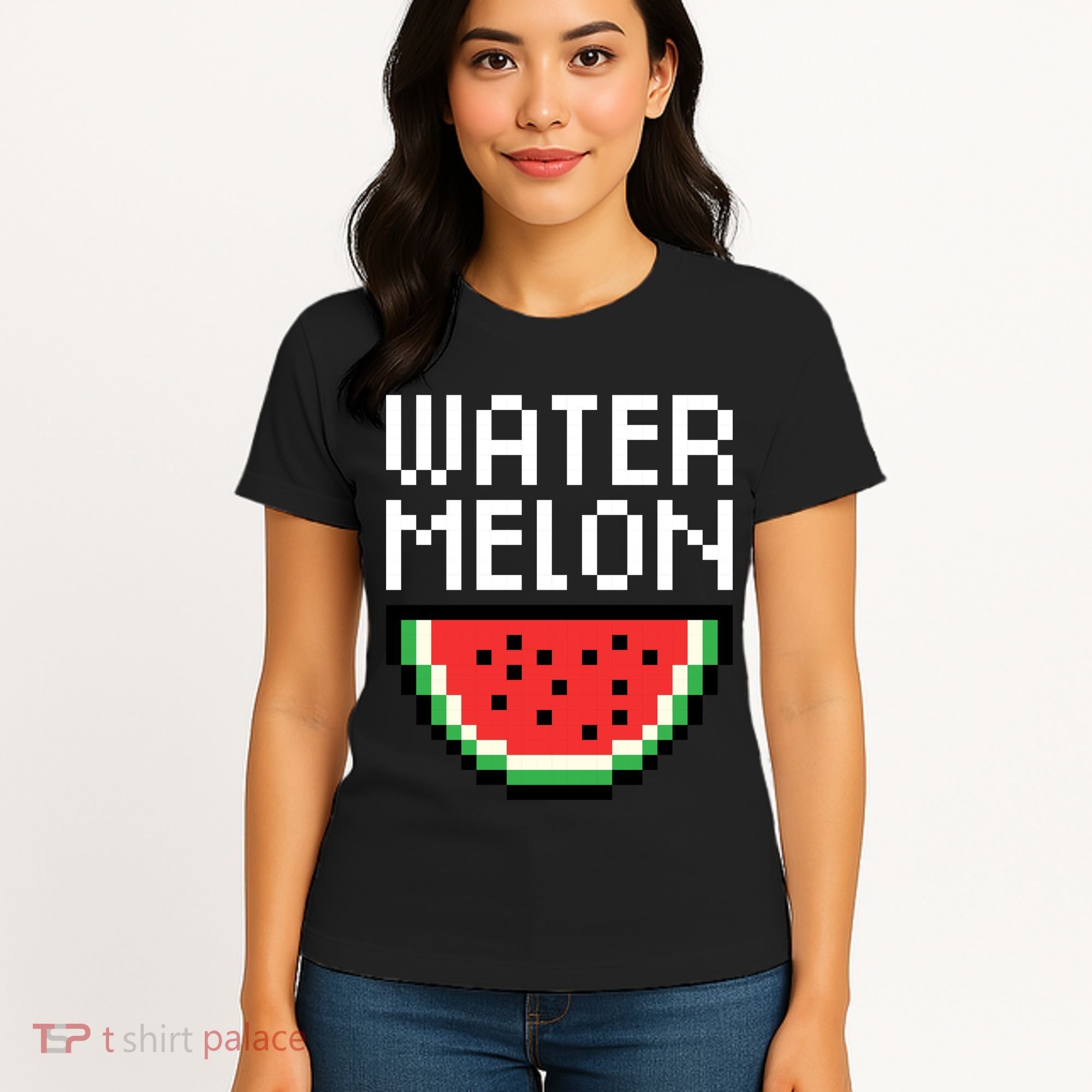 Watermelon Pixelated Retro Women's T-Shirt