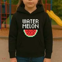 Watermelon Pixelated Retro Kids Hoodie thumb 3