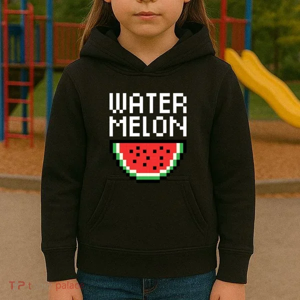 Watermelon Pixelated Retro Kids Hoodie