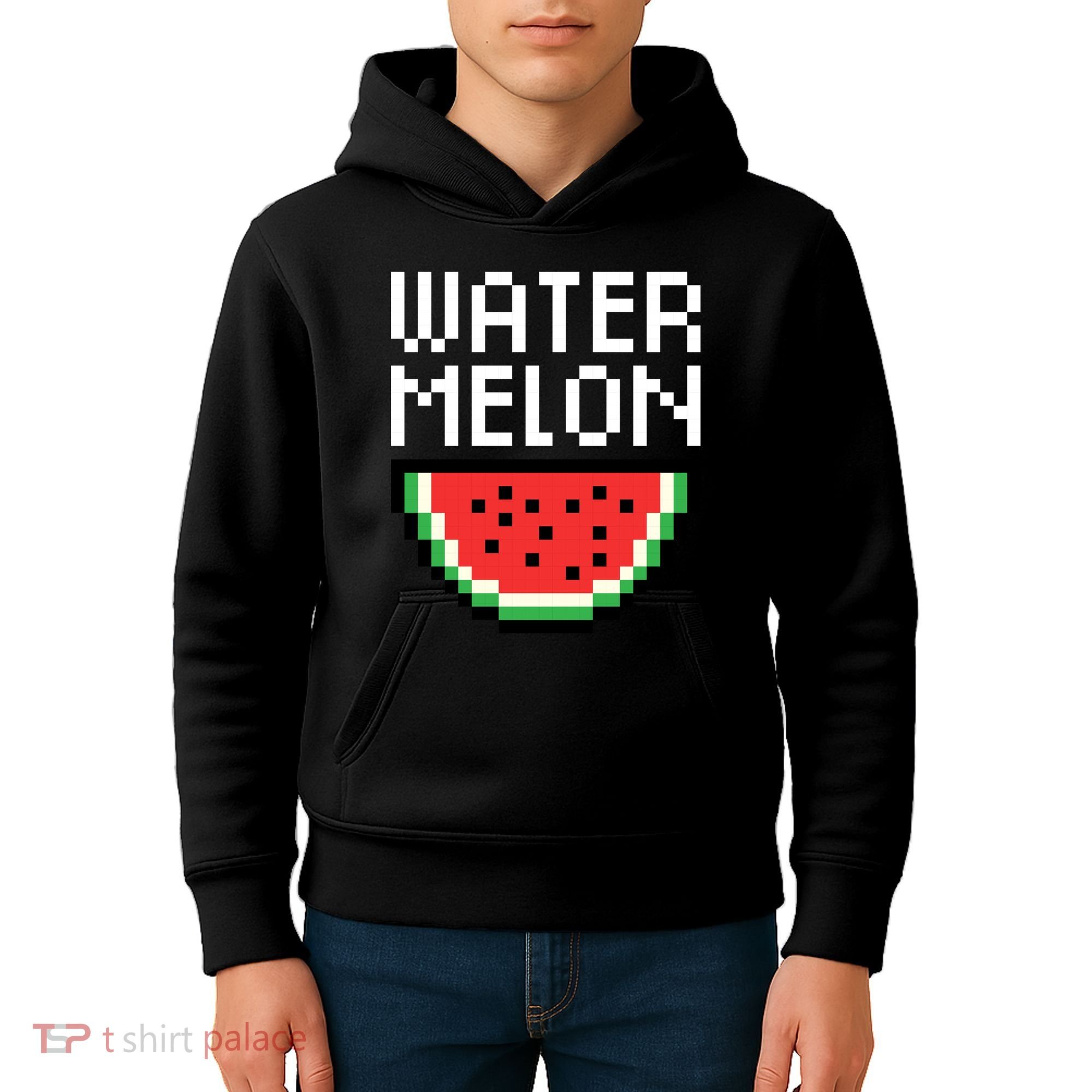 Watermelon Pixelated Retro Kids Hoodie